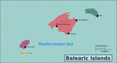 Map of Balearic Islands