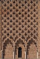 A sebka or darj wa ktaf motif on one of the facades of the Hassan Tower in Rabat