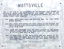 Mottsville, Nevada historical marker that commemorates early Nevada history