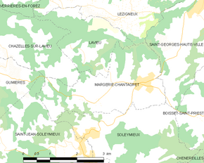 Poziția localității Margerie-Chantagret