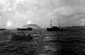 USS Shackle conducting salvage operations at Okinawa.