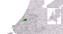 Highlighted position of Leidschendam-Voorburg in a municipal map of South Holland