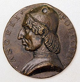 Medaillon van Angelo Poliziano door Niccolò Spinelli (1430–1514)