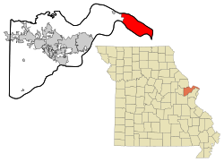 Location of West Alton, Missouri