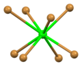 Distorted square antiprismatic coordination geometry of crystallographically independent strontium atom number 1