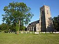 All Saints Church from northwest of churchyard.