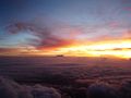 Alba sul monte Kilimanjaro, ripresa dal Meru