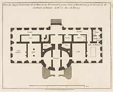 Plan du sous-sol du château-neuf de Montmorency. Mariette, vers 1730.