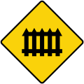 Level crossing with barriers ahead