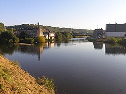 Monding van de Vesder (links boven) in de Ourthe