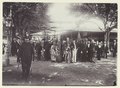 Sultan Hamengkoe Buwono VII walks with arms linked with the Dutch resident (governor) of Yogyakarta, C. M. Ketting Olivier. Garebeg, anniversary of the prophet Mohammed, around 1894