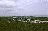 A view of North Point, Rice Bay, and Dixon Hill Settlement, facing north from the lighthouse in 1998.