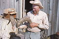 Reub Long was a rancher, author, and one of Oregon’s most colorful characters; he said this photo should be titled "One horny old goat contemplating another"