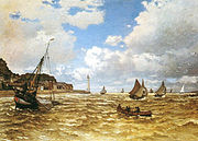 Mouth of the Seine at Honfleur, 1865, Norton Simon Foundation, Pasadena, California; indicates the influence of Dutch maritime painting.