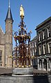 Fontein Binnenhof met beeld graaf Willem II (1883) Cuypers & Jünger, Binnenhof, Den Haag