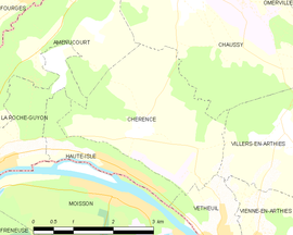 Mapa obce Chérence