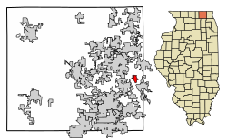 Location of Holiday Hills in McHenry County, Illinois.