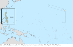 Map of the change to the United States in the Pacific Ocean on July 4, 1946