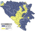 Território máximo controlado pelos sérvios durante a guerra.