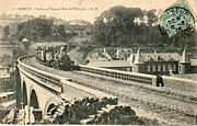 Le viaduc de l'Hospice, sur la ligne de Rouen à Orléans, vers 1905.