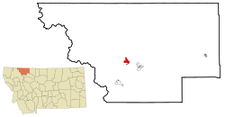 Location of Starr School, Montana