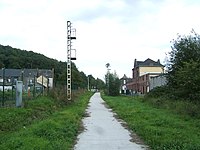 Voormalig treinstation in Flénu, een dorp in de Borinage, 2007