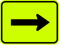 W16-5p (D) Supplemental arrow to the right (plaque)