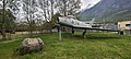 Canadair Sabre del 1953 esposto all'aeroporto di Aosta (AMI 19534 matricola 4-74) dal 28 settembre 2002 a cura della Associazione Arma Aeronautica sezione valdostana[9]