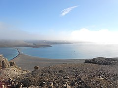 Beechey Island Harbour viewed from northwest summit of Beechey Island, Nunavut, Canada.