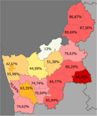 Người Belarus trong khu vực   >90%   80–90%   70–80%   60–70%   50–60%   40–50%   <40%