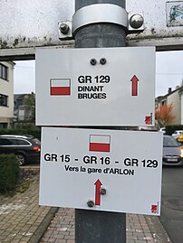 Arlon, carrefour de sentiers de grande randonnée.