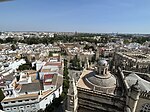 A view out an window halfway up the Giralda Tower to the south