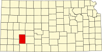 Map of Kanzas highlighting Gray County