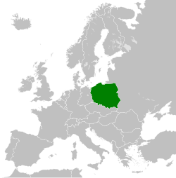 Puolan kansantasavallan sijainti. Kartassa näkyy myös muiden Euroopan valtioiden rajat vuosina 1956–1990.