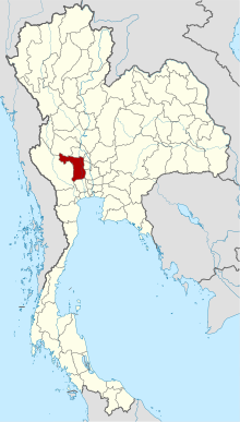 Map of Thailand highlighting Suphan Buri province