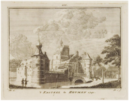 Kasteel Heumen in 1742 door Cornelis Pronk.