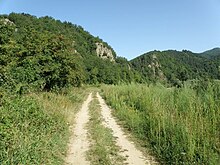 Chemin longeant la Loire au Chambonnet.