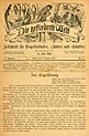 Titelseite der Erstausgabe der „Gefiederten Welt“ vom 4. Januar 1872