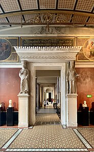 Neoclassical caryatids of the south wall of the Room of the Niobids, Neues Museum, Berlin, by Friedrich August Stüler, 1845-1850[27]