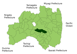 Vị trí của Sukagawa ở Fukushima