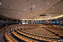 Plenarsaal des Europäischen Parlaments in Brüssel