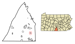 Location of Mont Alto in Franklin County, Pennsylvania.