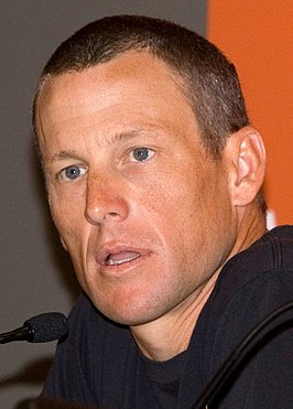 Armstrong tijdens een persconferentie naar aanleiding van de Tour Down Under 2009