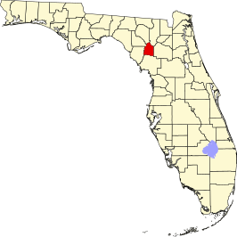 Locatie van Gilchrist County in Florida