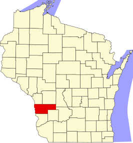 Locatie van Vernon County in Wisconsin