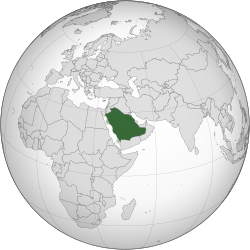 Saudi-Arabiens placering