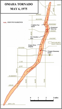 Map of the tornado's path