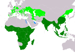 Distribución de Ardea purpurea