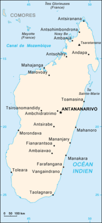 Lokasi Antananarivo di Madagaskar