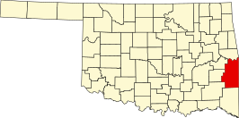 Locatie van Le Flore County in Oklahoma